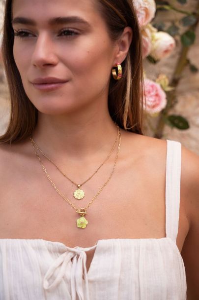 Casa fiore ketting met lime hibiscus bloem