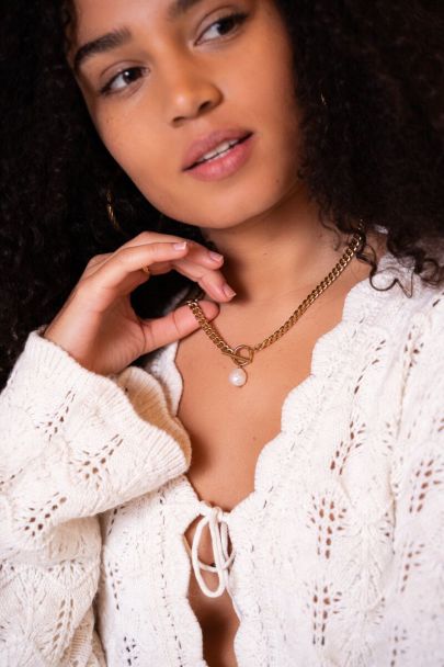 Schakelketting met zoetwaterparel