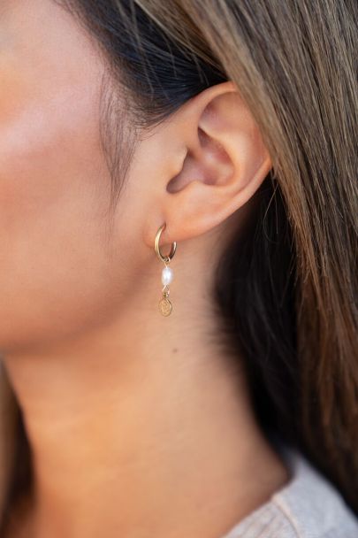 Earrings pearl and coin