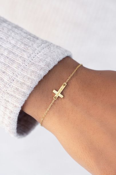 Bracelet chaîne pendentif croix