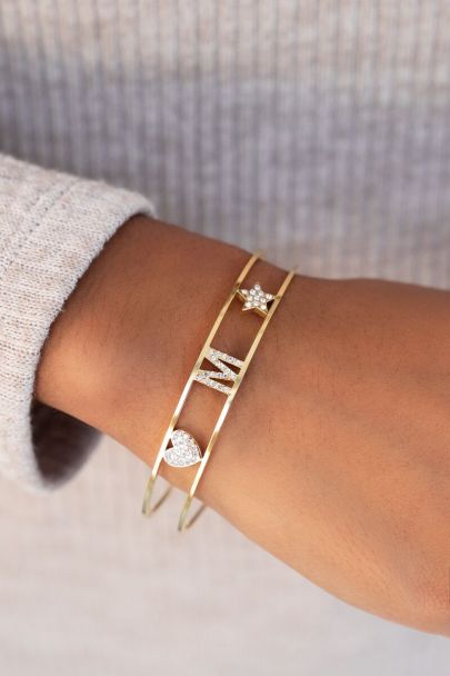 Open bangle with initial