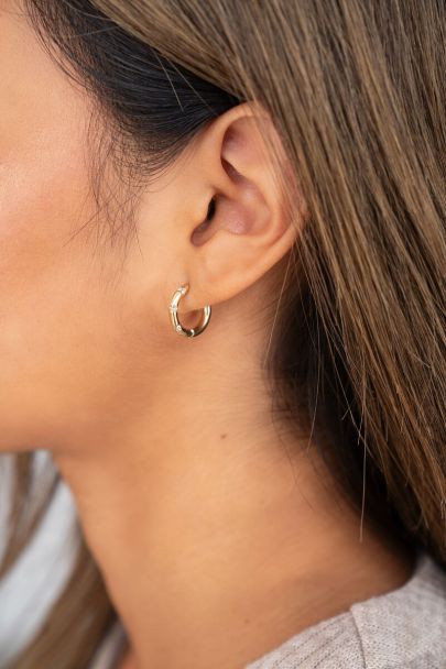 Small hoop earrings with rhinestones
