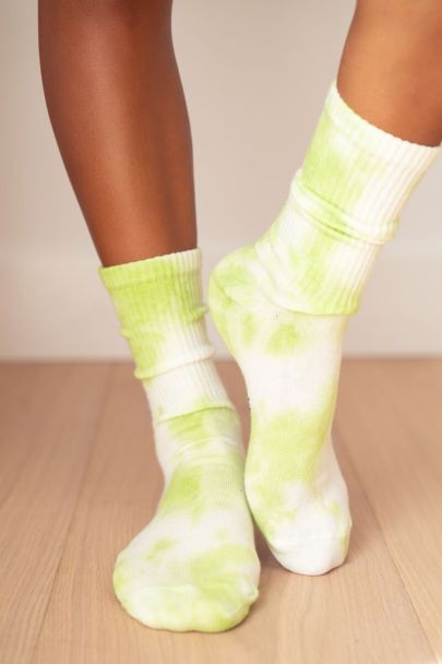Green socks tie dye