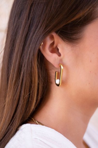 Boucles d’oreilles Shapes avaec perle carrée