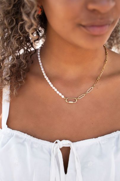 Collier chaîne et perles