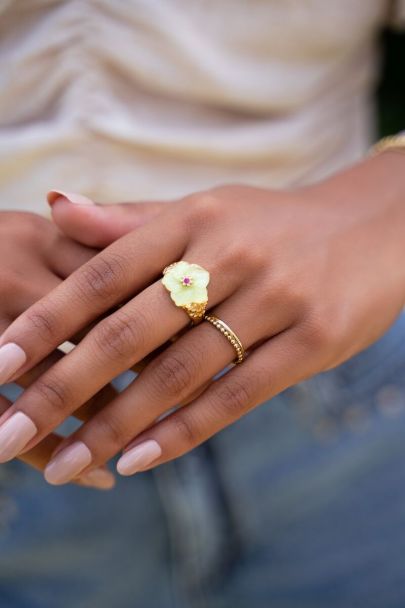 Bague fine Iconic avec billes