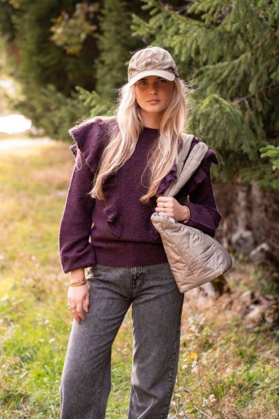 Purple jumper with ruffles