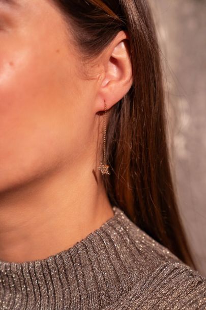 Universe earrings with star and rhinestones