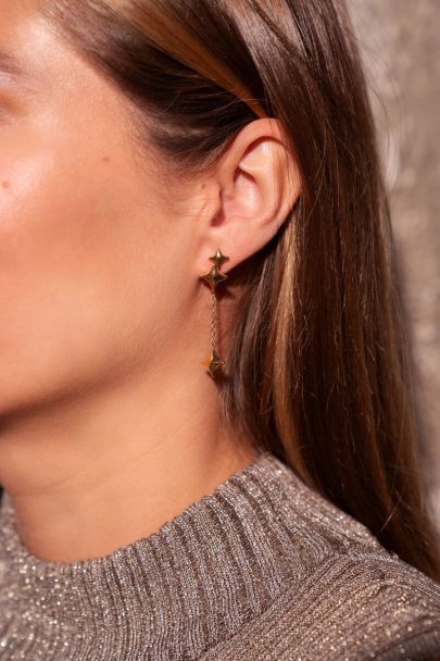 Universe earrings with three stars