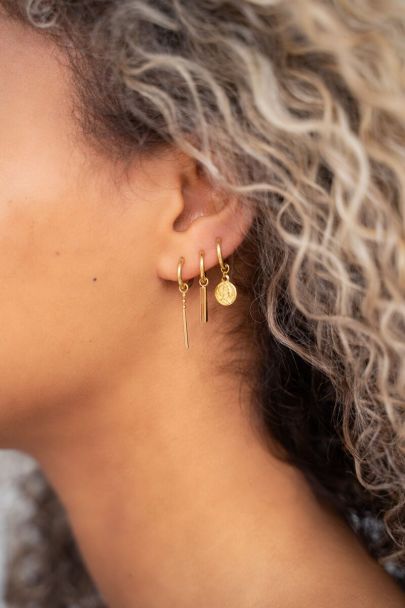 Trio of hoop earrings with coins