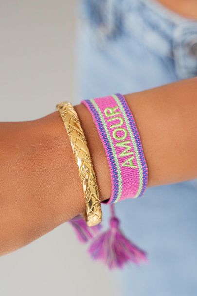 Gevlochten bangle met zigzag patroon