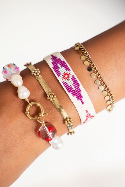 Armband met gekleurde kralen