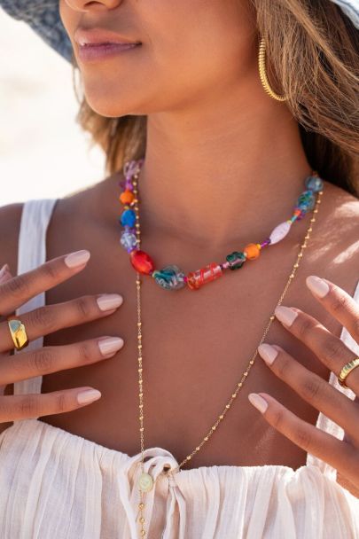 Ketting met diverse multikleur kralen