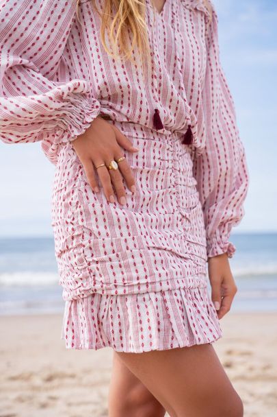 Multicoloured jacquard skirt with pleats