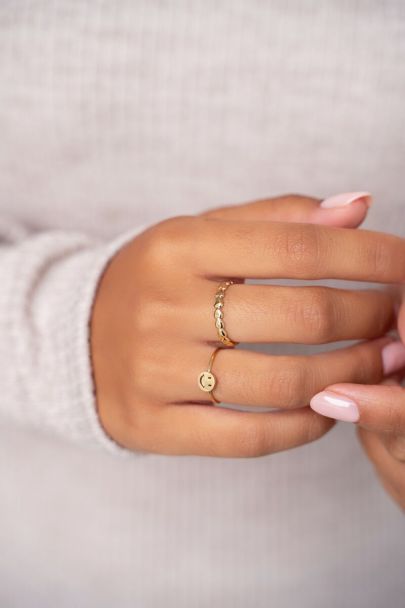 Bague ajustable smiley