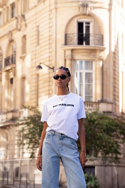 Wit T-shirt Oui mais non
