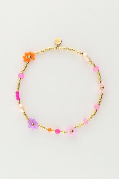 Art beaded bracelet with flowers | My Jewellery