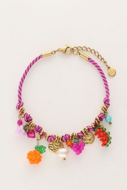 Art lila Seil Armband tutti frutti