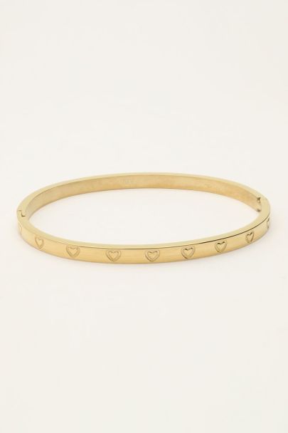 Bangle met gegraveerde hartjes