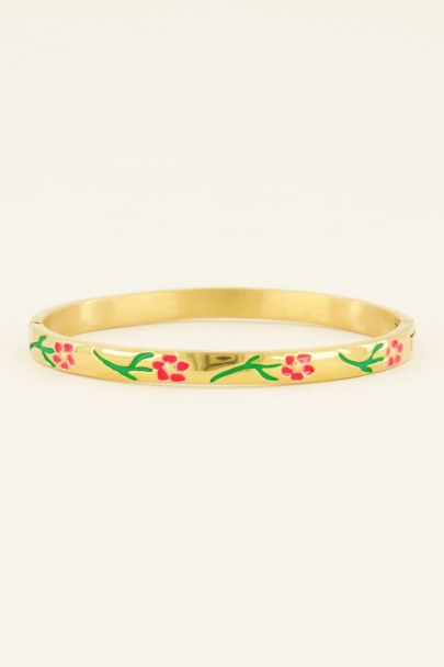 Casa fiore bangle met rode bloemen | My Jewellery