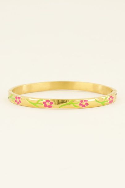 Casa fiore bangle met roze bloemen | My Jewellery