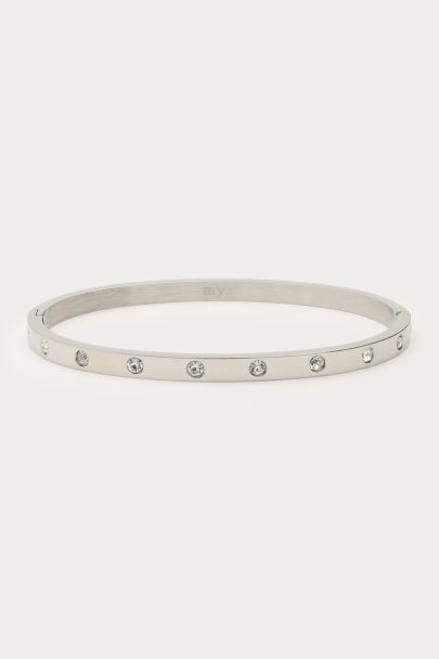 Bangle with clear rhinestones