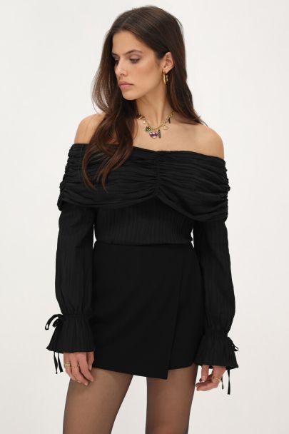 Basic black skort with overlap