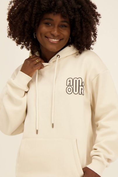 Beiger Hoodie "amour"