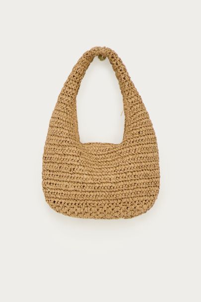 Sac à main tressé beige