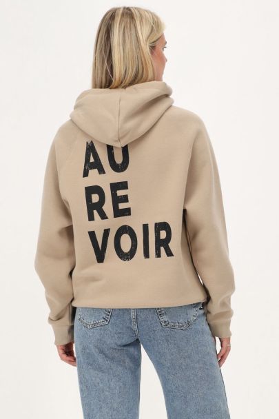 Beige hoodie ''Au revoir''