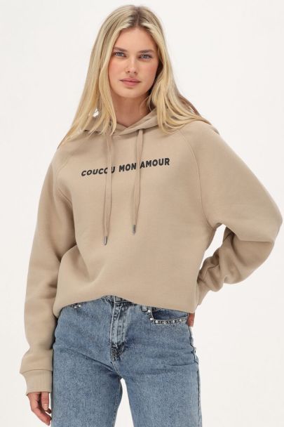 Beige hoodie ''Au revoir''