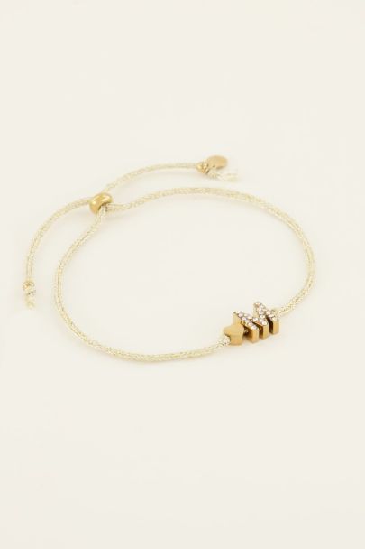 Beige initial bracelet  | My Jewellery