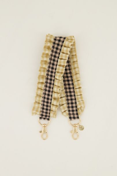 Beige phone lanyard with diamond