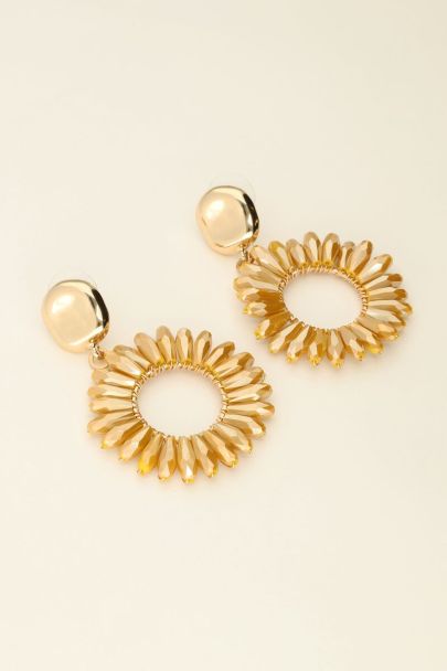 Beige round statement earrings | My Jewellery
