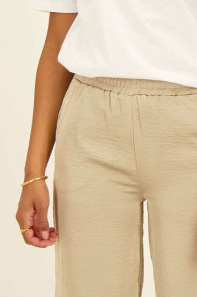 Beige satijnen broek