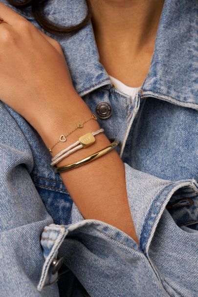 Beige sport armband met logo