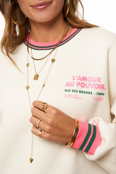 Beige sweater "L'amour au pouvoir"