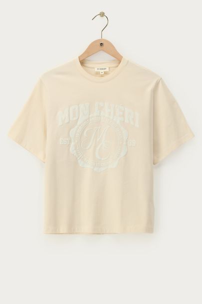 Beige T-shirt "Mon chéri"