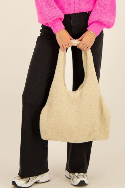 Sac cabas en teddy beige