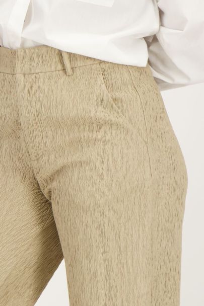 Pantalon évasé beige côtelé