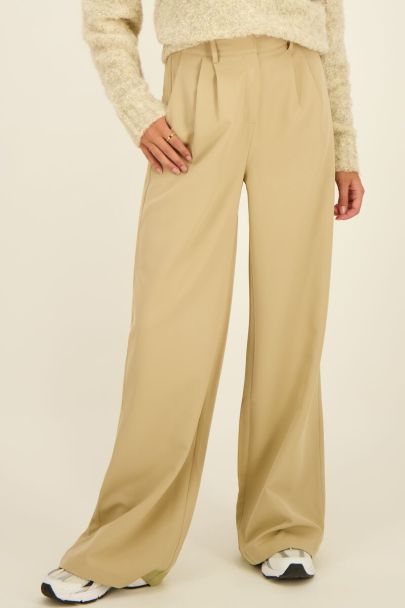 Pantalon évasé beige