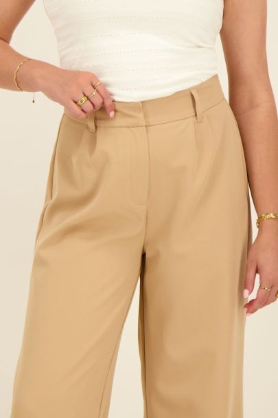 Pantalon flare beige