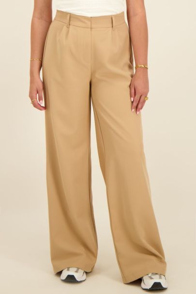 Pantalon flare beige