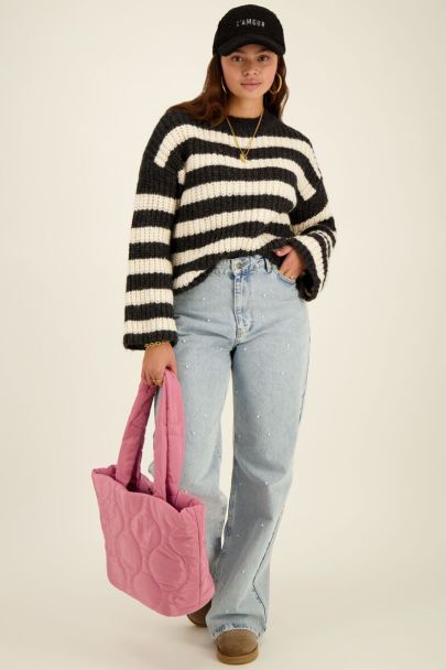 Black and white jumper with stripes