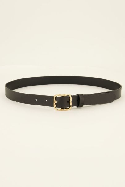 Black basic belt with gold buckle | My Jewellery