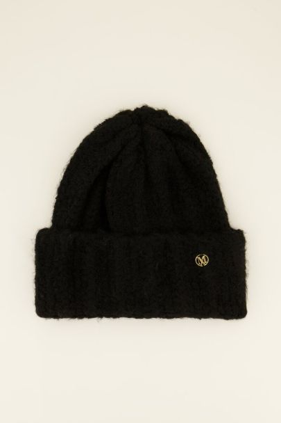 Black cable knit beanie | My Jewellery