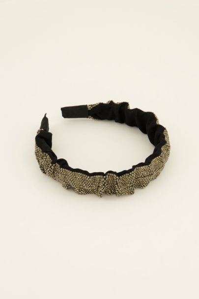 Black glitter headband with rhinestones | My Jewellery