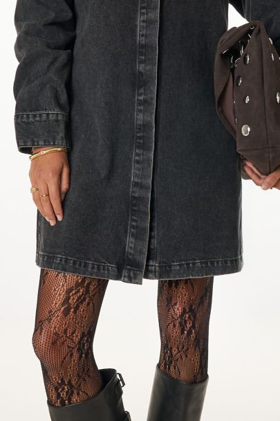 Collants en dentelle noire