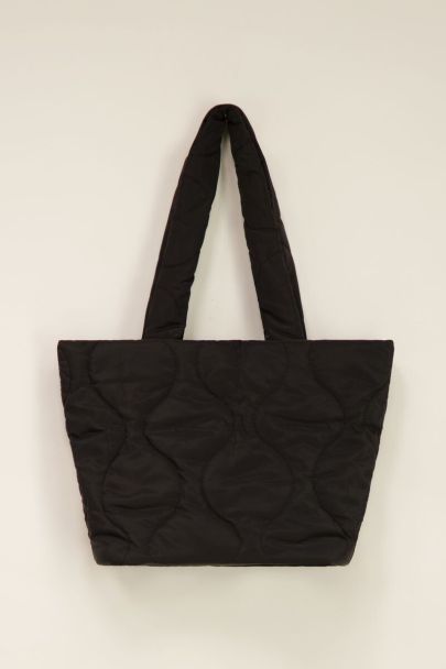 Zwarte gewatteerde shopper | My Jewellery