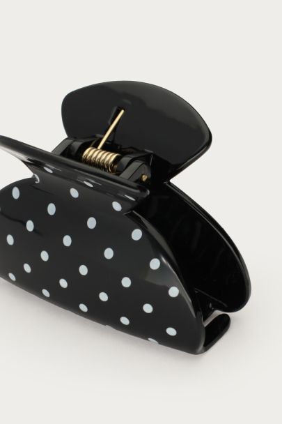 Zwarte polkadot haarclip